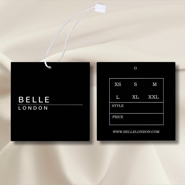 Simple Black Modern Business Hang tag (Créateur téléchargé)