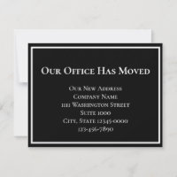 Simple Black White Business Moving Faire-part