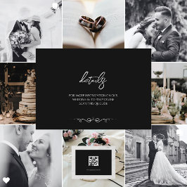 Simple Black & White Elegant Minimalist Wedding Begleitkarte