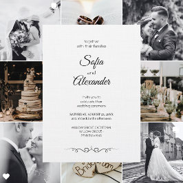 Simple Black & White Elegant Minimalist Wedding Einladung