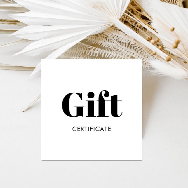 Simple Black White Gift Voucher Certificate (Von Creator hochgeladen)