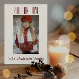 Simple Black White Gold Photo Christmas Feiertagskarte