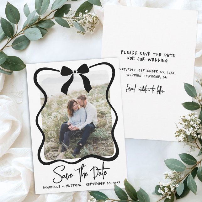 Simple Black White Photo Wedding Save The Date (Simple Black White Photo Wedding Save the Date)