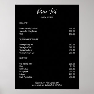 Simple  Black White Preislisten Poster