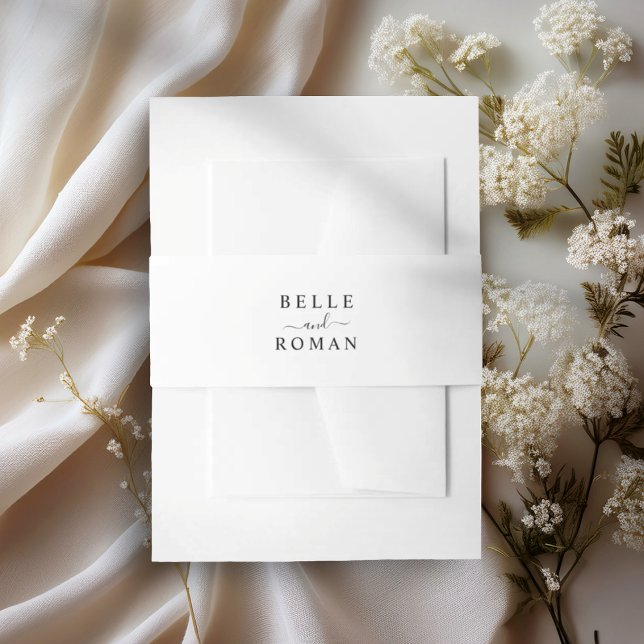 Simple Black & White Wedding Einladungsbanderole (Von Creator hochgeladen)