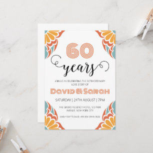 simple blanc 60e anniversaire mariage invitations