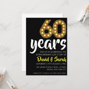 simple blanc 60e anniversaire mariage invitations