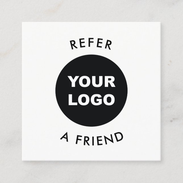 Simple Blanc Ajouter votre logo Carte de référence (Devant)
