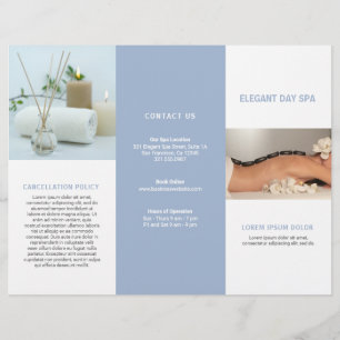 Simple Bleu clair Élégant Spa triple Brochure