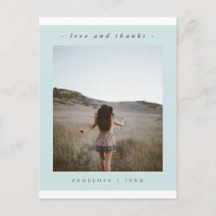 Simple Blue Abschluss Vielen Dank Foto Postkarte