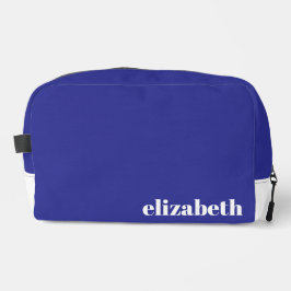 Simple Blue and White with Name Waschbeutel