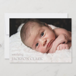 Simple Blue Baby Boy Foto Collage Birth Ankündigung