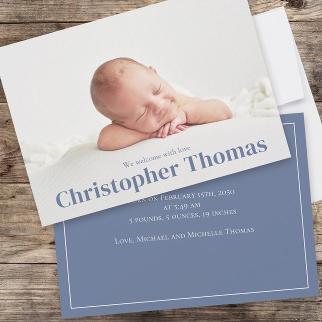 Simple Blue Baby Minimalistisch Minimal Classic Ni Ankündigung (Von Creator hochgeladen)