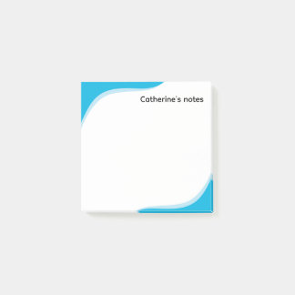 Simple blue & black waves customizable post-it klebezettel