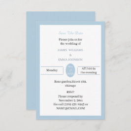 Simple Blue Custom Save The Date