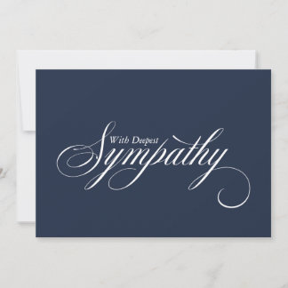 Simple Blue Elegant Script Sympathy Card Ankündigung