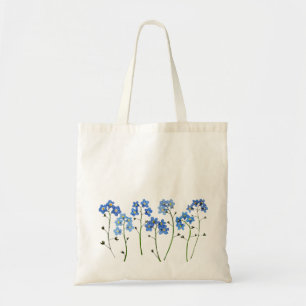 Simple Blue Flowers Vergessen Sie nicht Tragetasche