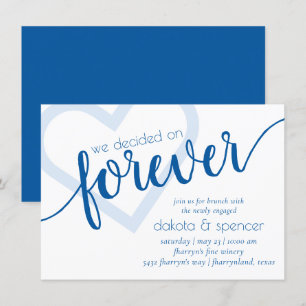 Simple Blue Forever   Cerulean Newlywed Brunch Einladung