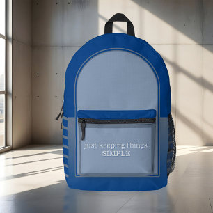 Simple Blue Gray Bedruckter Rucksack