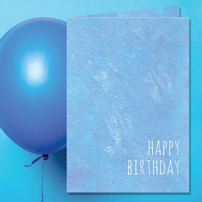 Simple Blue Happy Birthday Modern Karte (Von Creator hochgeladen)