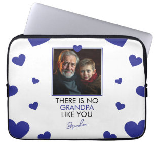 Simple Blue Heart Grandkid Grandparent Foto Laptopschutzhülle