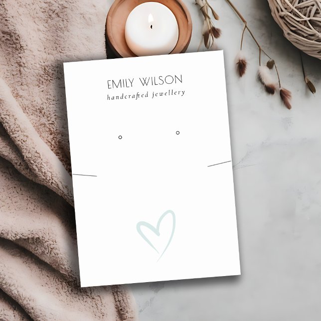 Simple Blue Heart Necklass Earring Display Visitenkarte (Von Creator hochgeladen)