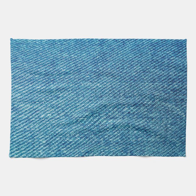 Simple Blue Jeans Denim Textile Textur | Geschirrtuch (Horizontal)