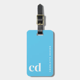 Simple Blue Monogram Gepäckanhänger