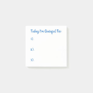 Simple Blue on White Dankbarkeit Post-it Klebezettel