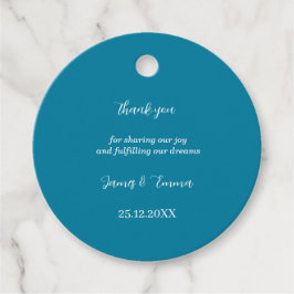 Simple Blue Personalisiert Wedding Geschenkanhänger