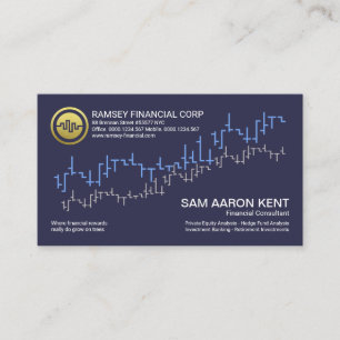 Simple Blue Stock Exchange Graph Wave Financial Visitenkarte