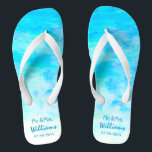 Simple Blue Unisex Bride Groom Sandals Wedding Flip Flops<br><div class="desc">Dieses schlichte und dennoch stilvolle Paar blaue Flip Flops ist ideal für Braut und Bräutigam zum Tragen am Hochzeitstag, Bachelor/Junggeselinnen-Abschied, Flitterwochen oder anderen Feiern. Strich Anpassen Sie es mit Ihrer Formulierung durch die Vorlagenfelder. Wenn Sie gewollt haben, um den Stil, die Farbe oder die Textplatzierung des Schriftartes zu ändern, klicken...</div>