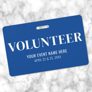 Simple Blue Volunteer Ausweis