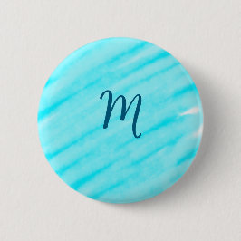 simple blue whi watercolor lines add your monogram button