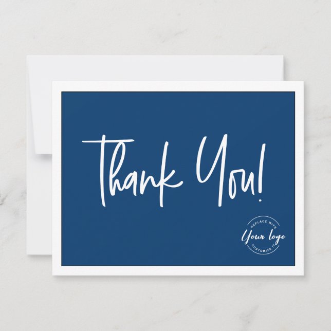 Simple Blue White Company Logo Social Merci (Devant)