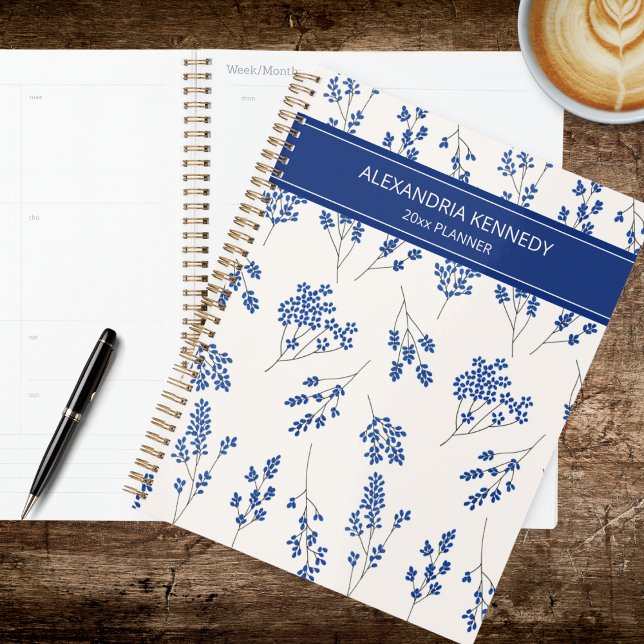 Simple Blue & White Country Flower Planer (Von Creator hochgeladen)