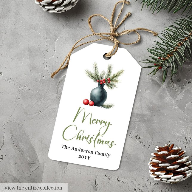 Simple Bohemian Botanical Christmas Gift Tag Geschenkanhänger (Simple Bohemian Botanical Christmas Gift Tag

)