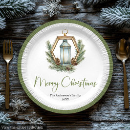 Simple Bohemian Christmas Lantern in Neutral Plate Pappteller