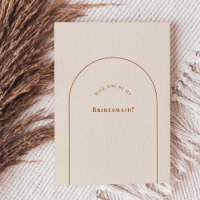 Simple Boho Arch Ivory Bridesmaid Vorschlag Card