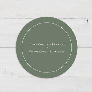 Simple Boho Arch Sage Green Wedding Umschlag Aufkl Runder Aufkleber