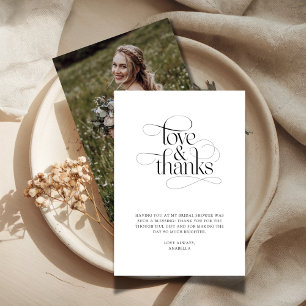 Simple Boho Brautparty Foto Dankeskarte