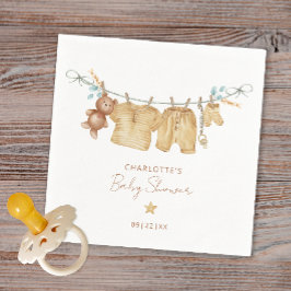 Simple Boho Clothesline Baby Dusche Napkins Serviette
