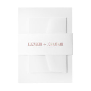 Simple Boho Dusty Rose Typografy Wedding Einladungsbanderole