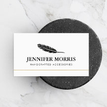 Simple Boho Feather Jewelier Designer Artist White