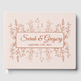 Simple Boho Floral Terracotta Wedding Gästebuch