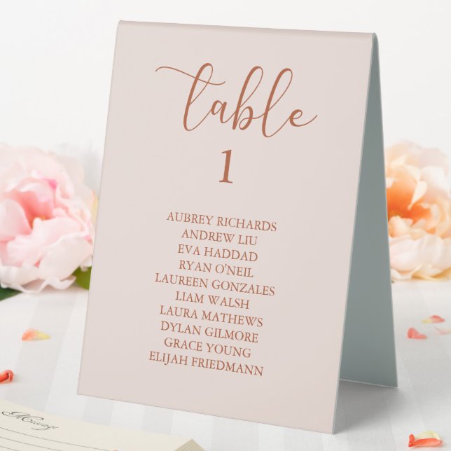 Simple Boho Floral Wedding Tischaufsteller (In Situ (Hochzeit))