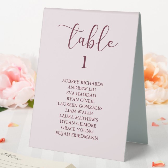 Simple Boho Floral Wedding Tischaufsteller (In Situ (Hochzeit))