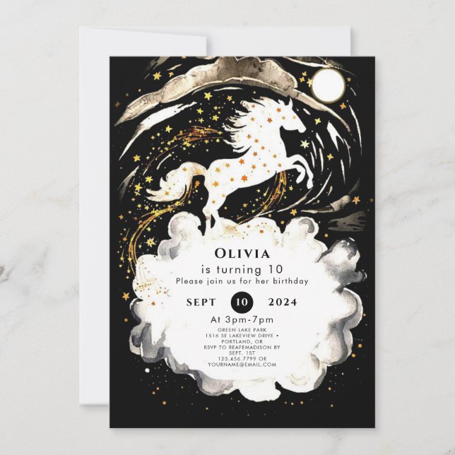 Simple Boho Horse Birthday Einladung (Vorderseite)