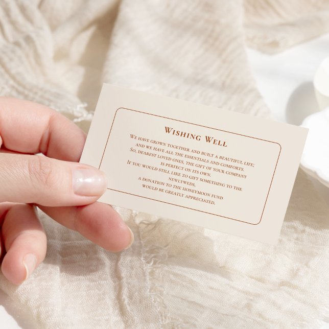 Simple Boho Ivory Hochzeit wünschend gut Begleitkarte (Von Creator hochgeladen)