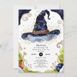Simple Boho Magic Wizard Geburtstag Einladung